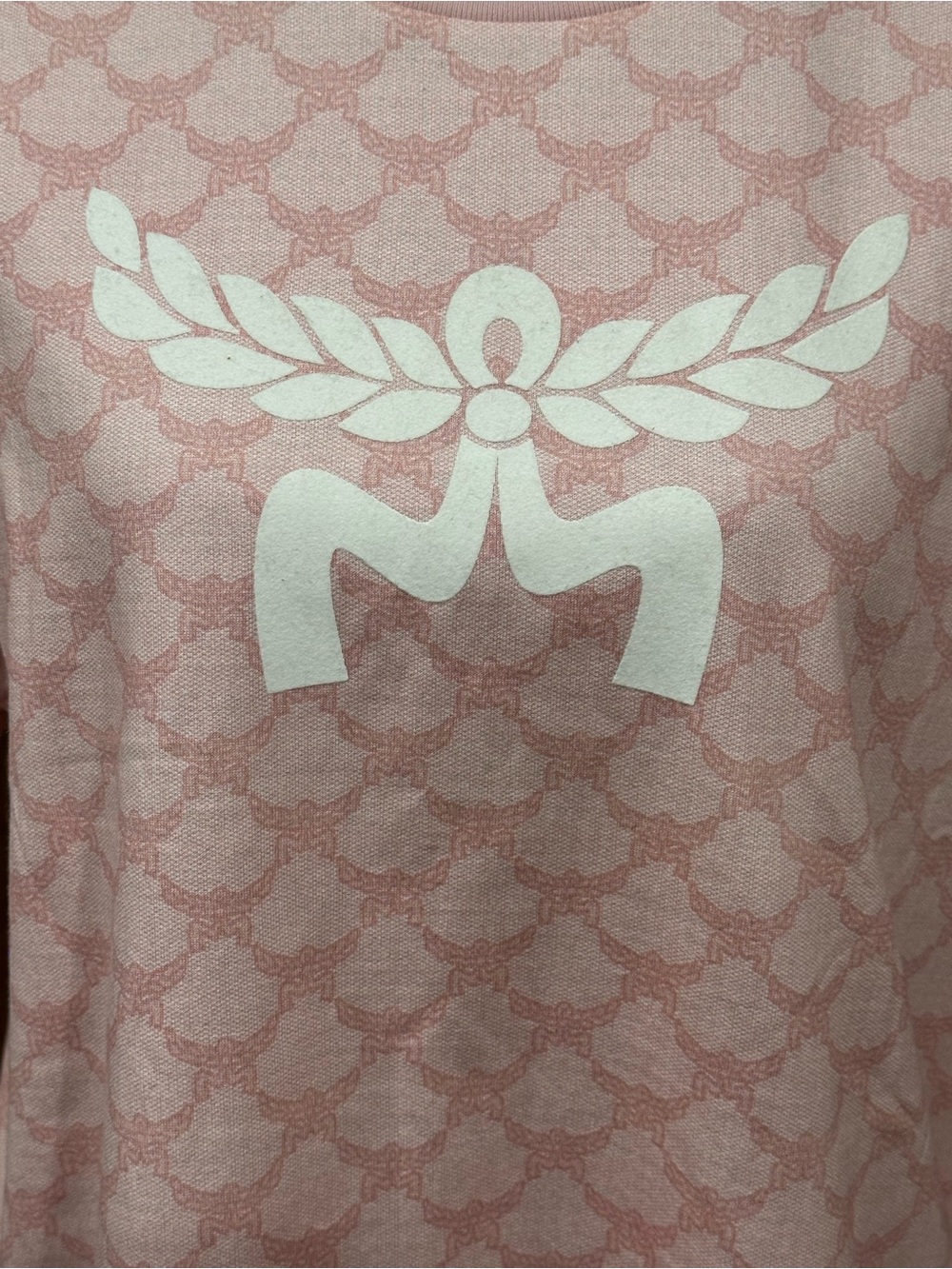 MCM Pink Logo Monogram Short Sleeve Tee - Picture 4 of 6